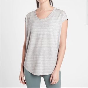 Grey Striped Athleta T Shirt